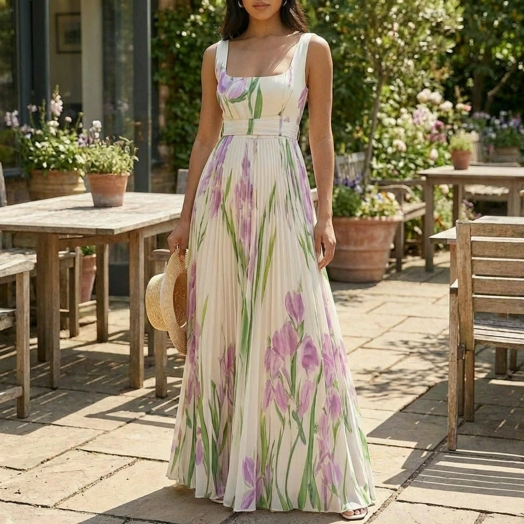 Serelina | Women’s Pleated Maxi Dress