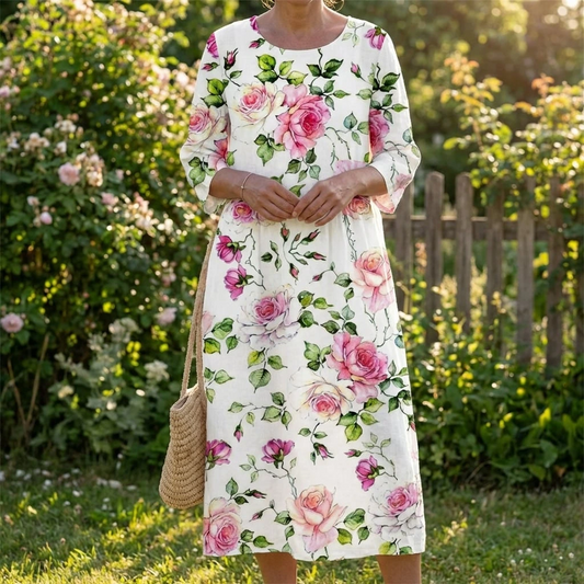 Elowen | Romantic Floral Midi Dress