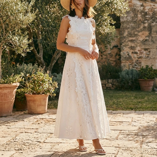 Elowen | Women’s Lace Embroidered Midi Dress