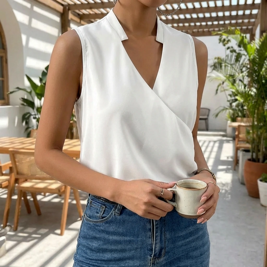 Calithea | Women’s Sleeveless Wrap Style Blouse