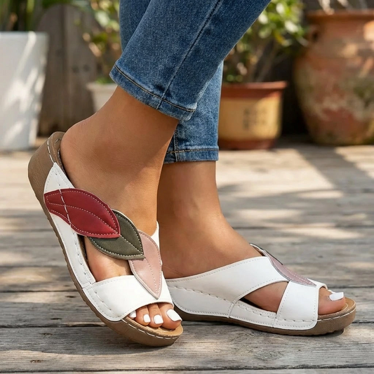 Pavelyra | Women’s Orthopedic Slides with Leaf Detail