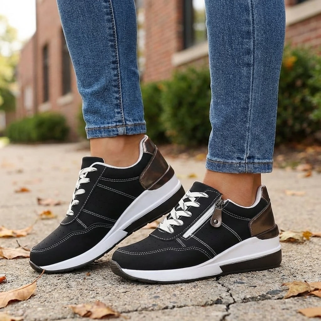 Rowan | Comfort Zip Lace Orthopedic Sneakers