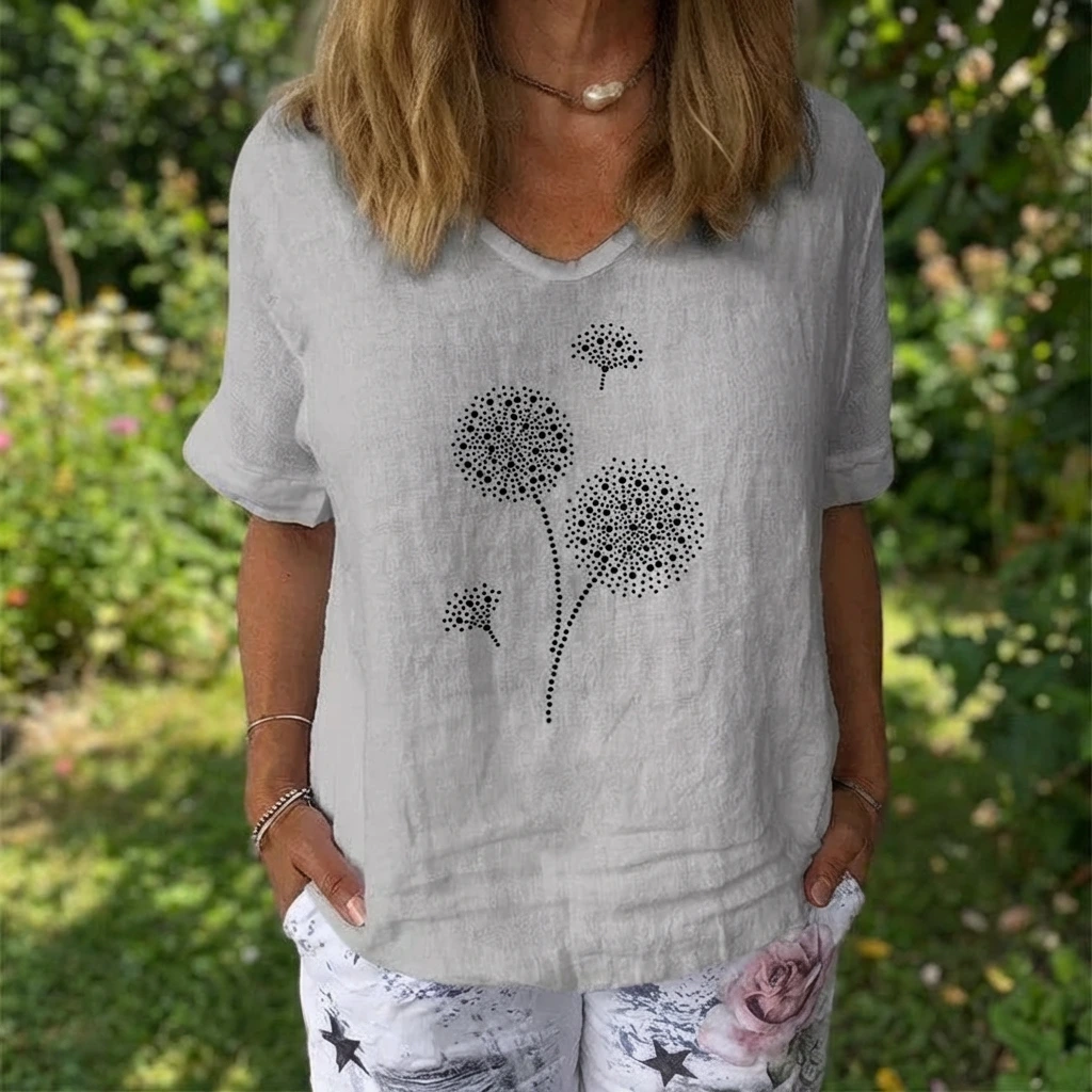 Elira | Women’s Dandelion Graphic Relaxed T-Shirt