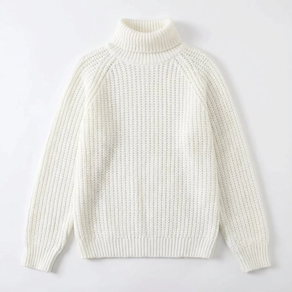 Ribbed Turtleneck Knit Sweater