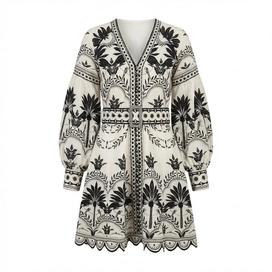 Women’s Printed V-Neck Mini Dress