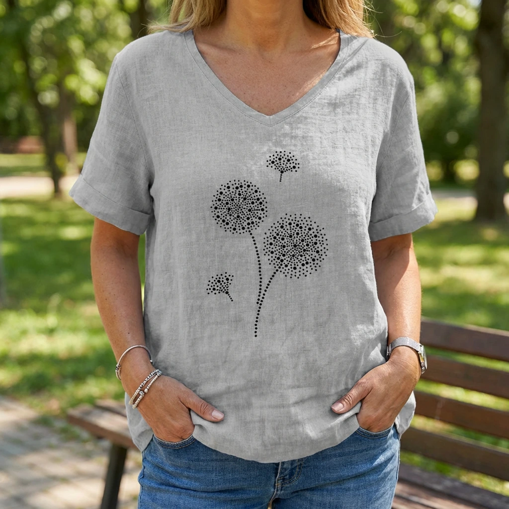Elira | Women’s Dandelion Graphic Relaxed T-Shirt