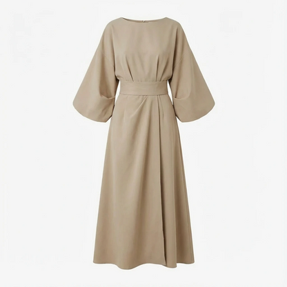 Minimalist Belted Midi Dress