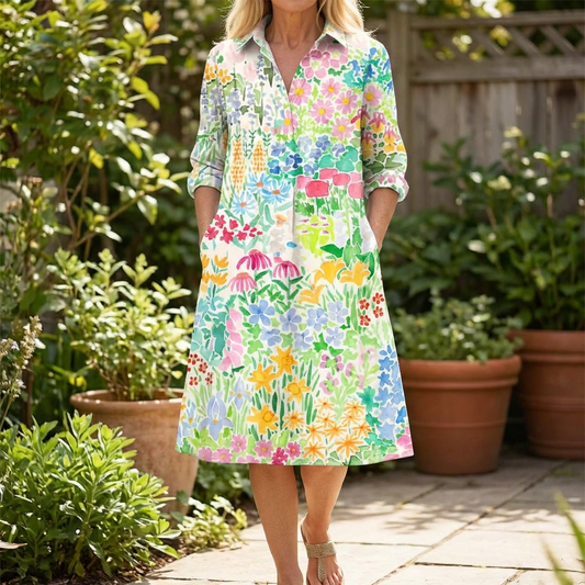 Zalira | Women’s Floral Shirt Midi Dress