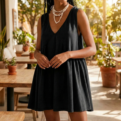 Thalisse | Women’s Sleeveless V-Neck Swing Mini Dress