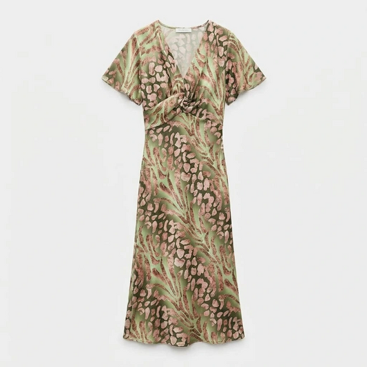 Printed Wrap Maxi Dress