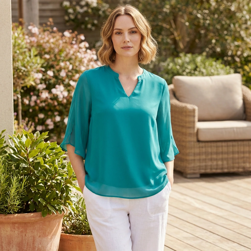 Seravyn | Women’s Relaxed V-Neck Summer Top