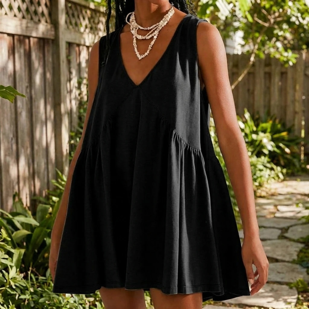 Thalisse | Women’s Sleeveless V-Neck Swing Mini Dress