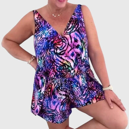 Liorenna | Women’s Printed Wrap-Front Summer Playsuit