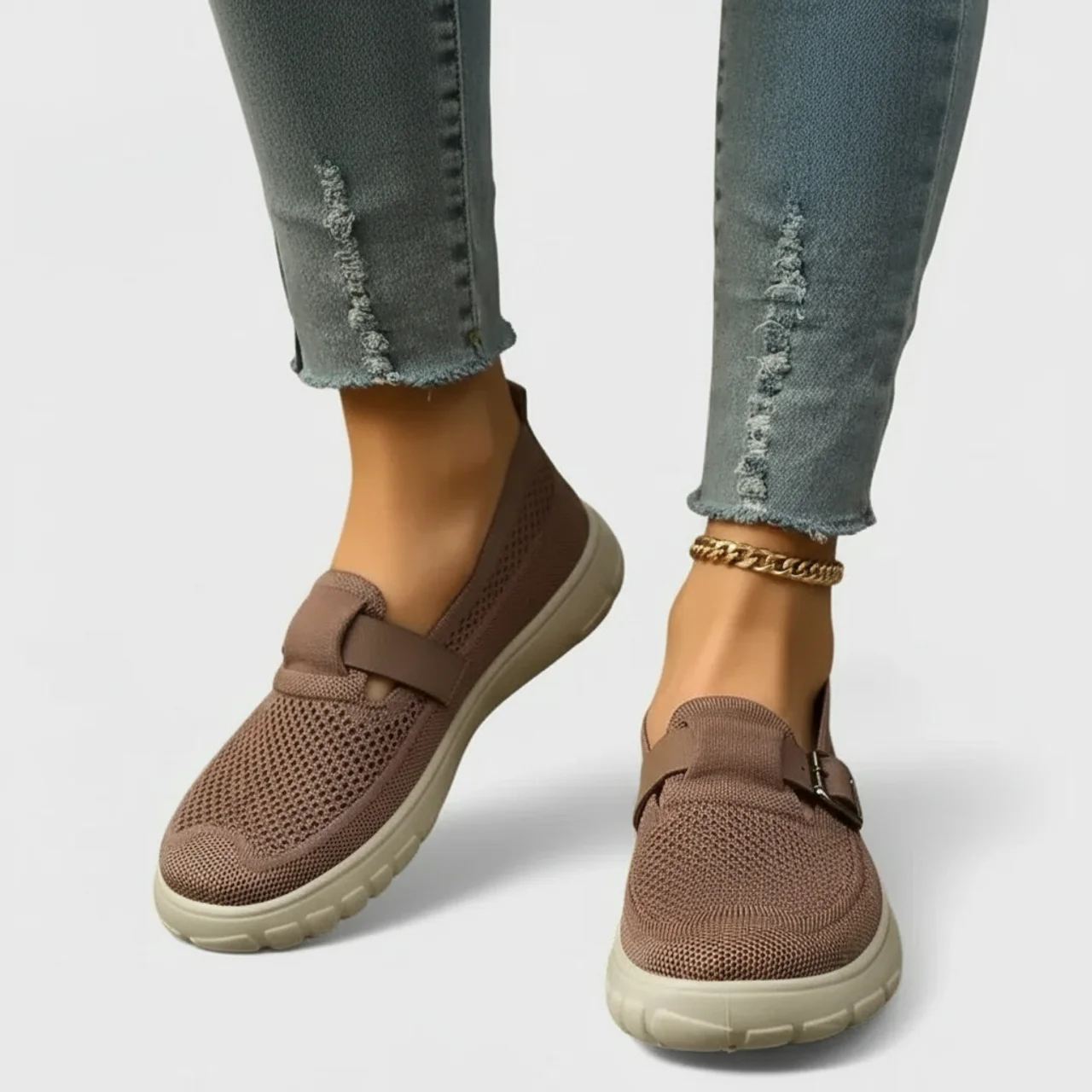 Women’s Orthopedic Slip-On Loafers – Lightweight Breathable Walking Shoes