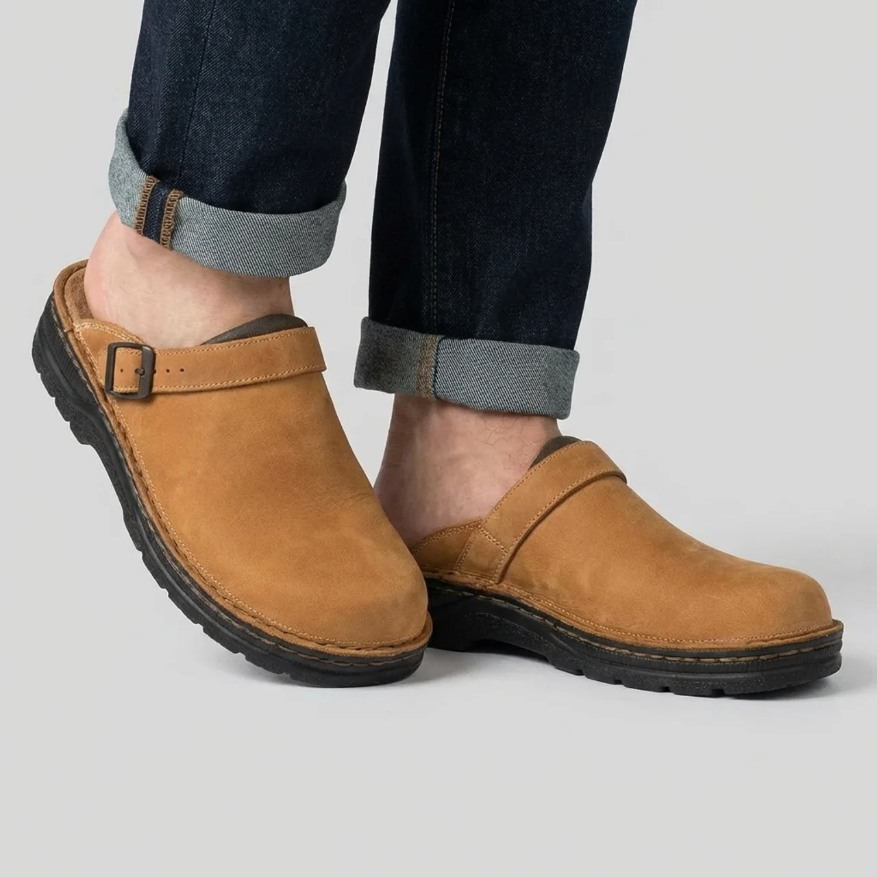 Men's Leather Clogs – Casual Slip On Comfort Shoes