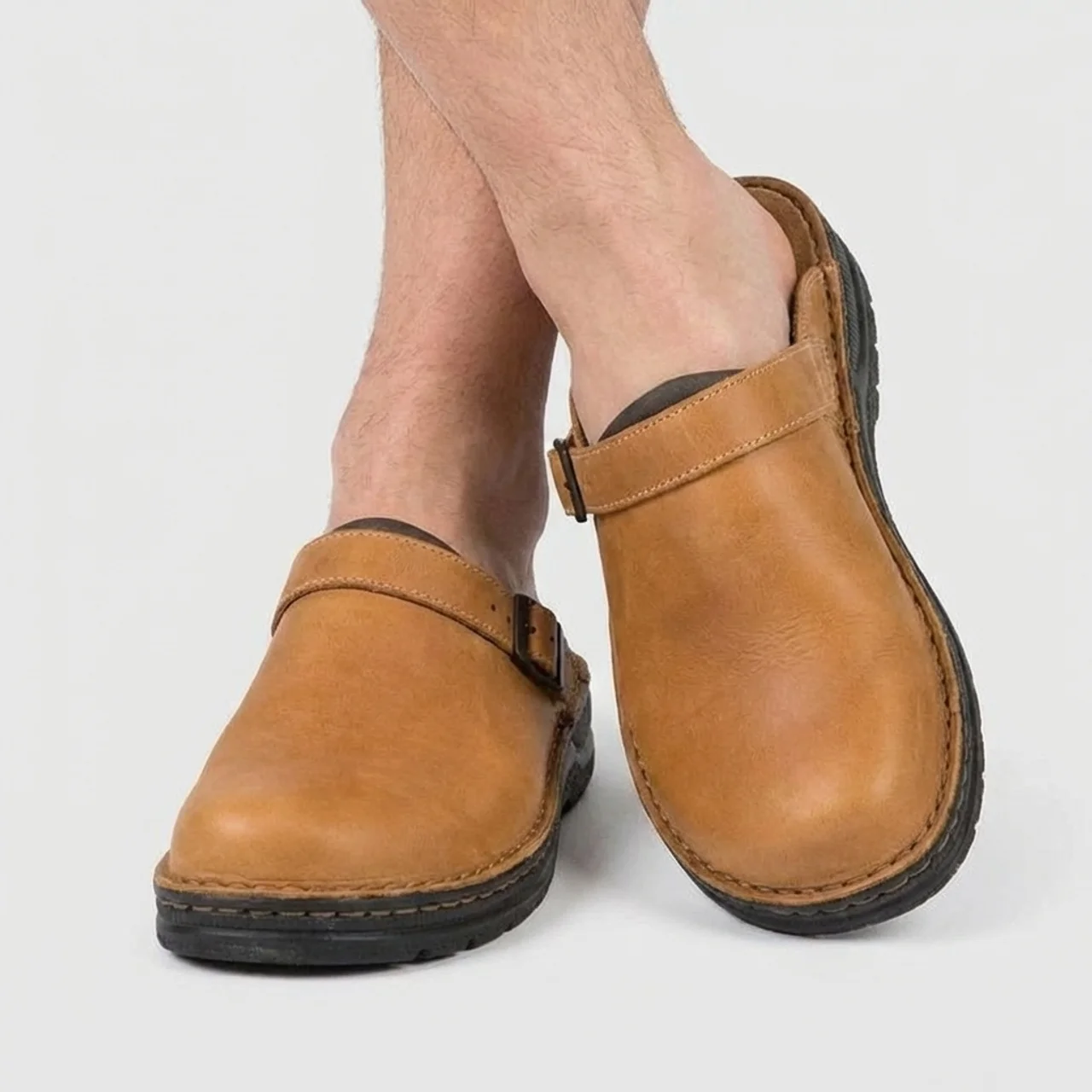 Men's Leather Clogs – Casual Slip On Comfort Shoes