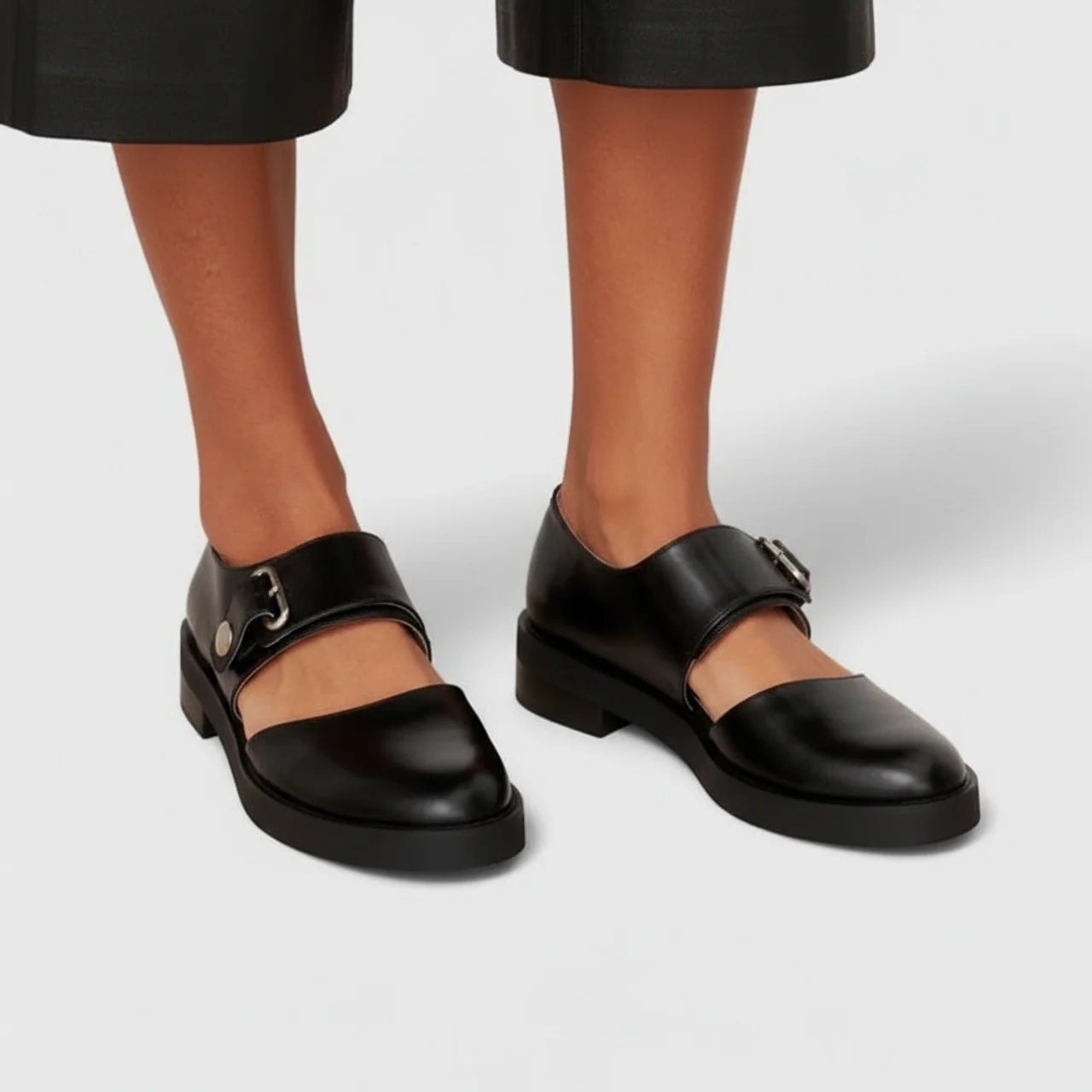 Women’s Mary Jane Flats – Buckle Strap Low Heel Shoes