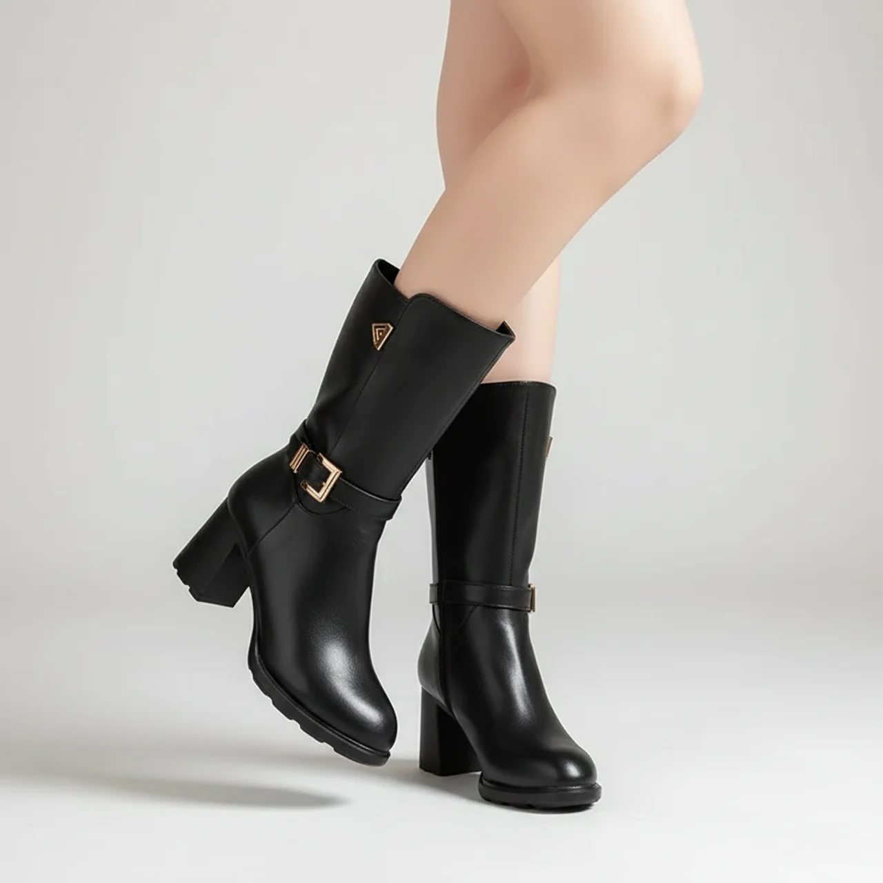 Women’s Orthopedic Leather Boots – Mid-Calf Supportive Walking Boots