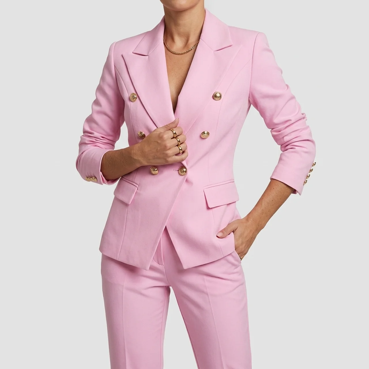 Women’s Formal 2 Piece Blazer Set – Tailored Blazer and Pants
