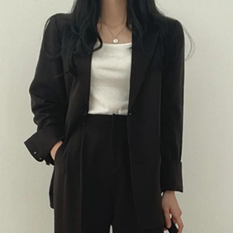 Women’s Elegant Evening Set – Tailored Blazer and Wide Leg Pants