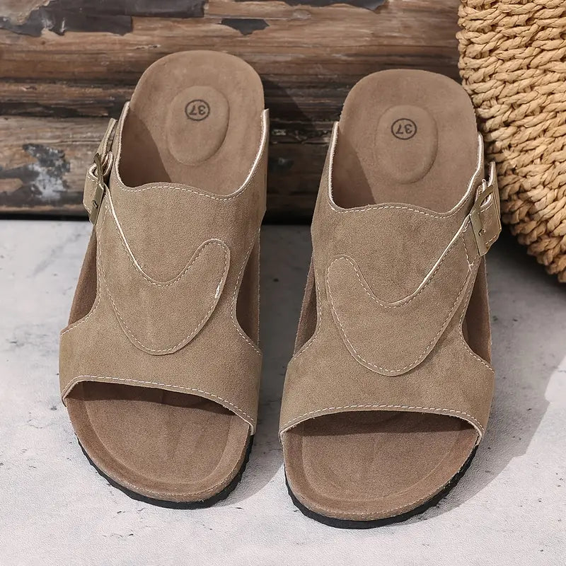 Casey | Supportive Summer Slide Sandals with Buckle Strap