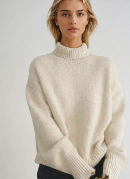 Soft knit casual turtleneck sweater