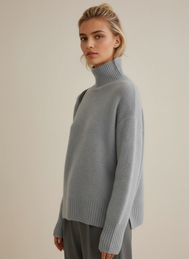 Soft knit casual turtleneck sweater