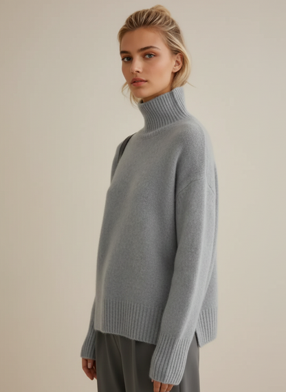 Soft knit casual turtleneck sweater