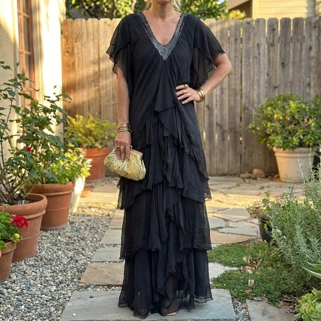 Elowen | Women’s Long Sleeve Ruffle Dress