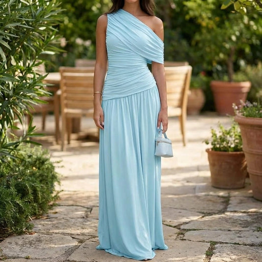 Aurethia | Women’s One Shoulder Pleated Dress