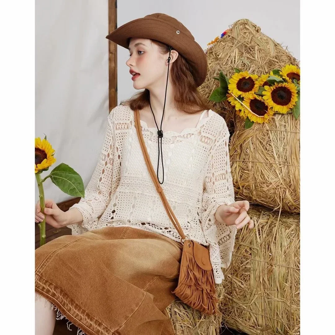 Myrelle | Women’s Crochet Lace Bell Sleeve Blouse