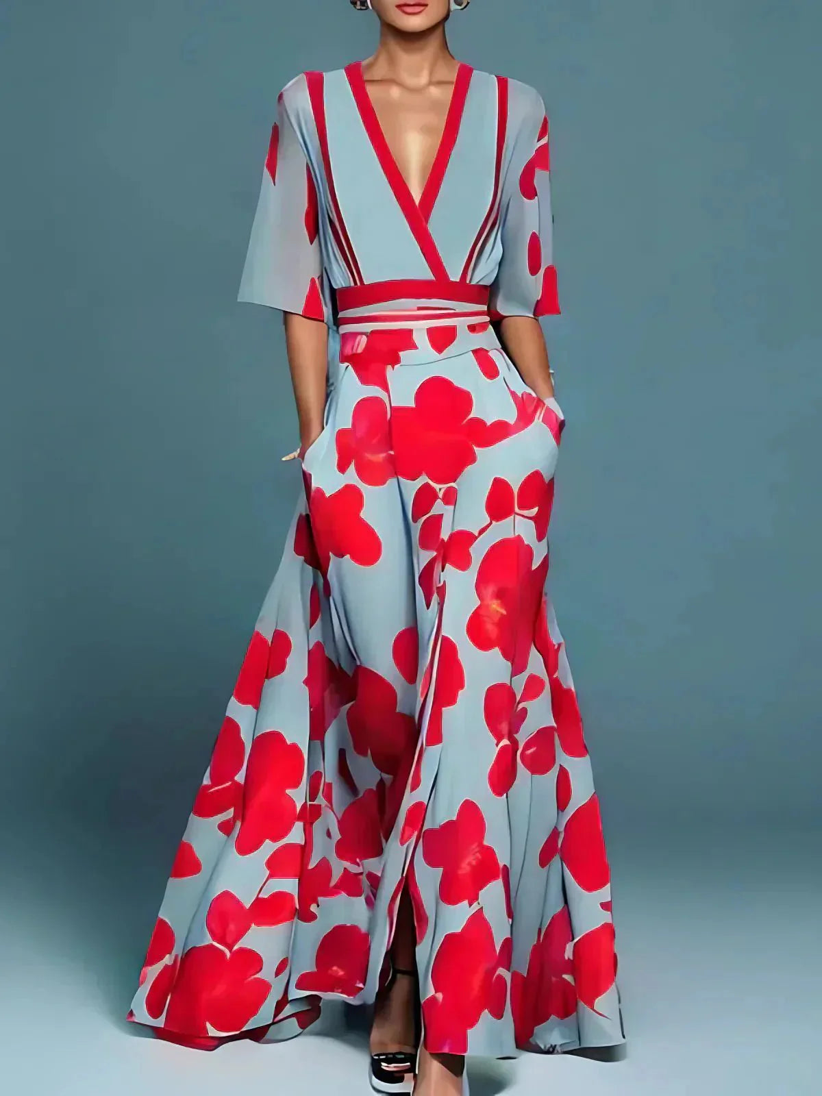 Women’s Floral Wrap Maxi Dress