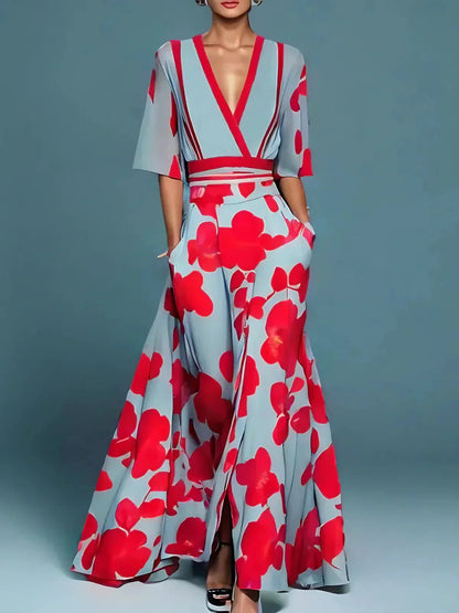 Women’s Floral Wrap Maxi Dress