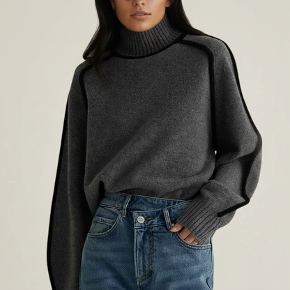 Loose Trim Turtleneck Sweater