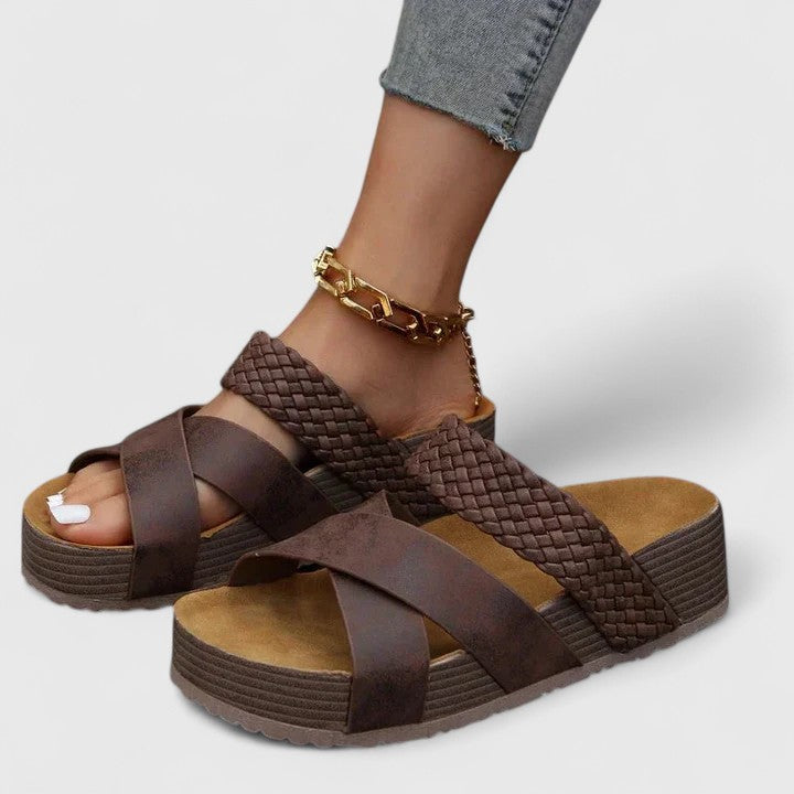 Avery | Women’s Orthopedic Platform Sandals with Woven Strap