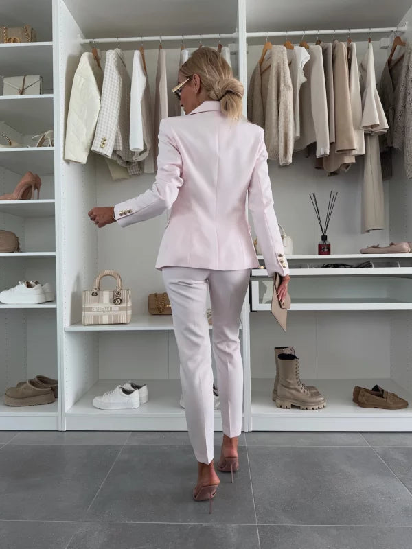 Women’s Formal 2 Piece Blazer Set – Tailored Blazer and Pants