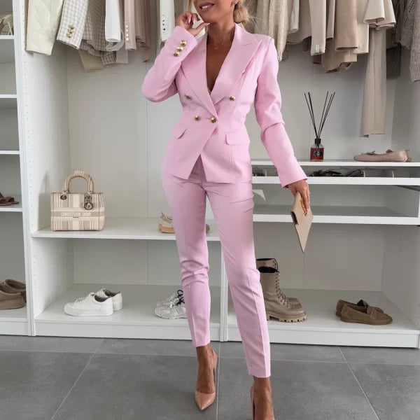 Women’s Formal 2 Piece Blazer Set – Tailored Blazer and Pants