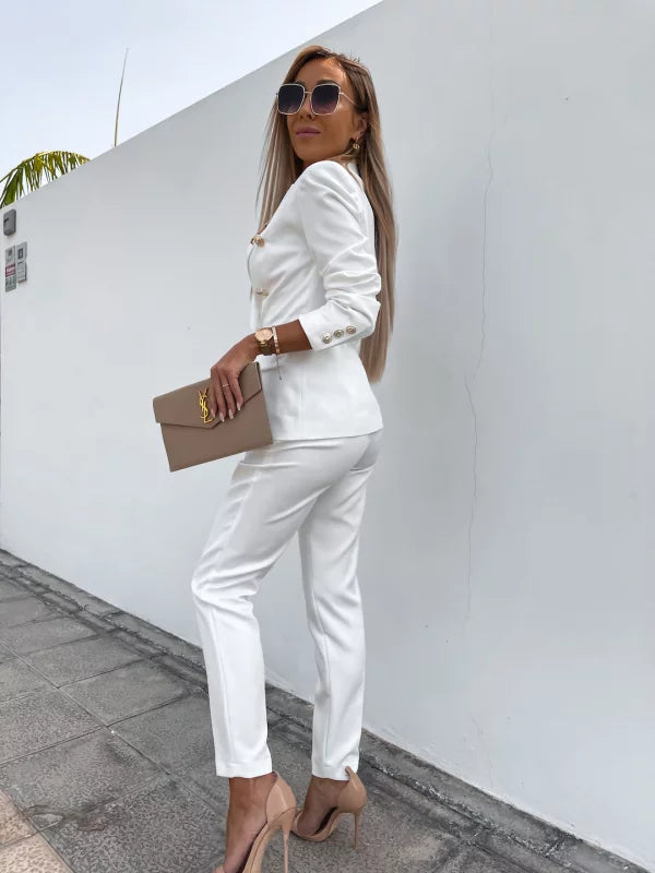 Women’s Formal 2 Piece Blazer Set – Tailored Blazer and Pants