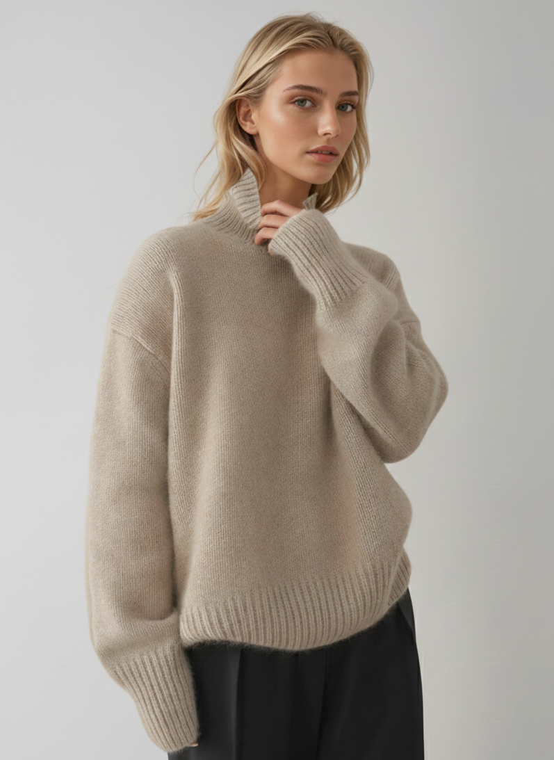 Soft knit casual turtleneck sweater