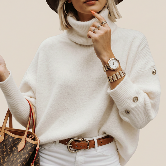 Elegant classy knit turtleneck sweater