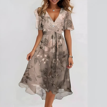 Zerivana | Women’s Floral V-Neck Summer Dress