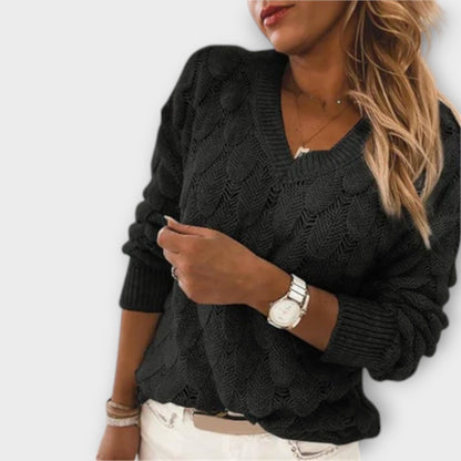 V Neck Knit Women Sweater