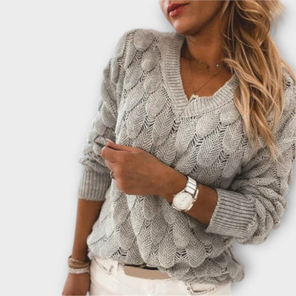 V Neck Knit Women Sweater