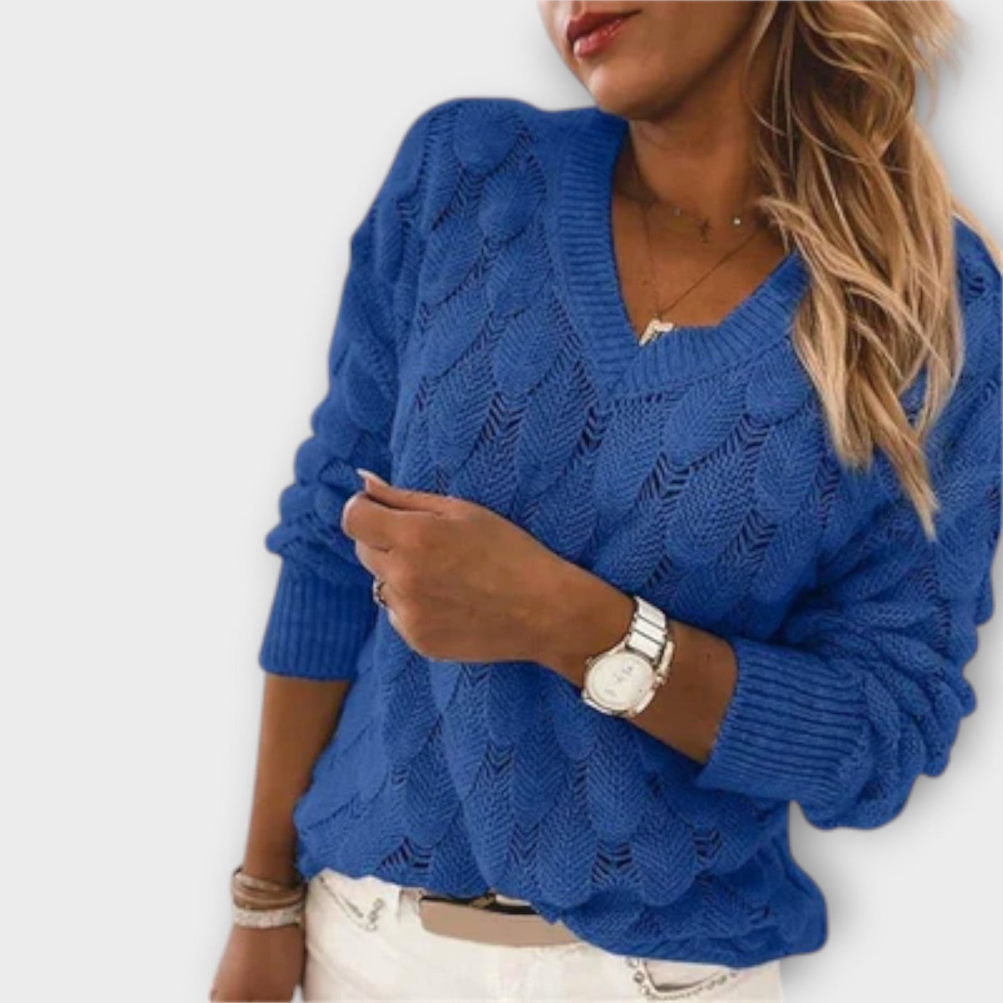 V Neck Knit Women Sweater