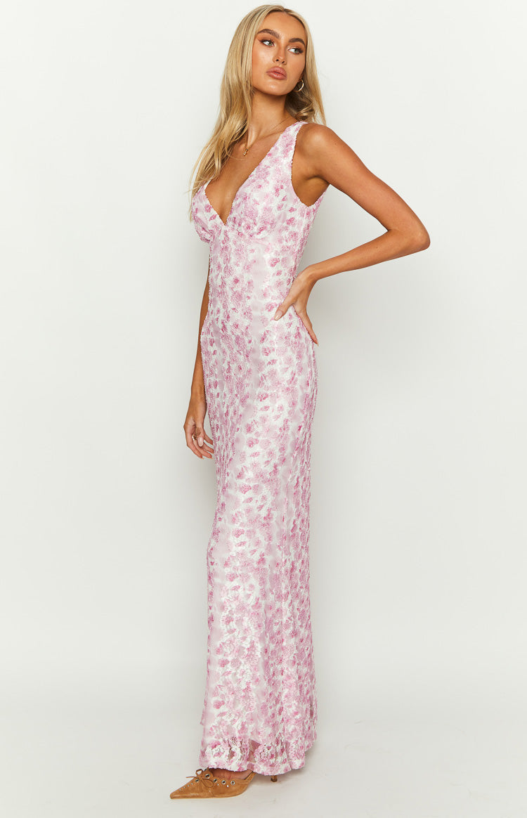 Sofia | Women’s Floral Fitted Evening Maxi Dress
